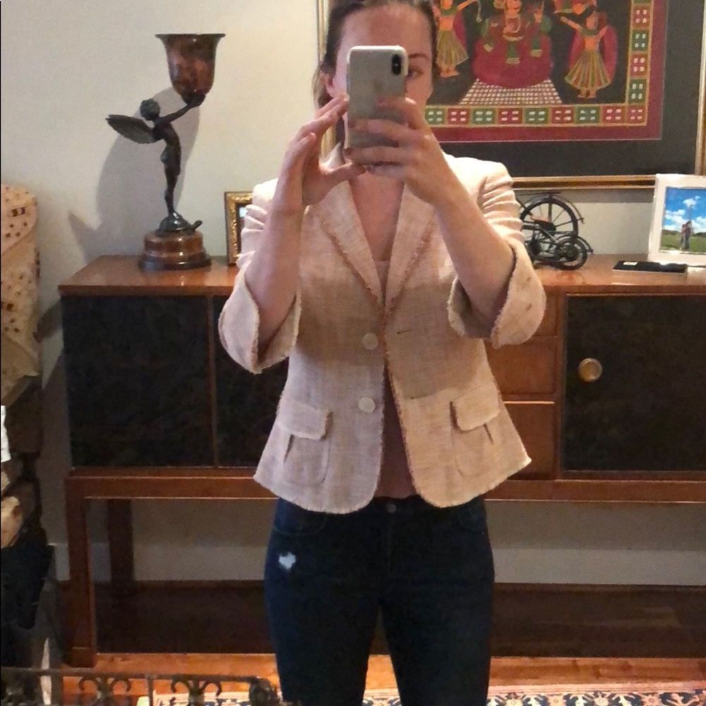 Ann Taylor pink tweed jacket size 6